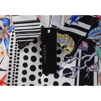 Рубашка Versace Short Sleeve Corals "White/Blue" фото № 3 Рубашка Versace Short Sleeve Corals "White/Blue" фото № 3