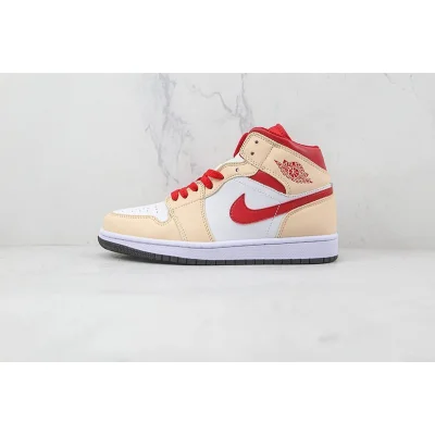 Air Jordan 1 Mid "Light Curry Cardinal (GS)" фото № 2