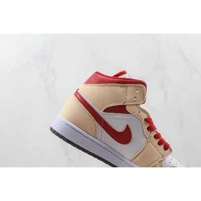 Air Jordan 1 Mid "Light Curry Cardinal (GS)" фото № 4