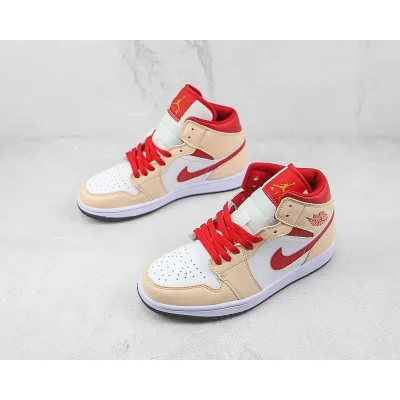 Air Jordan 1 Mid "Light Curry Cardinal (GS)" фото № 5