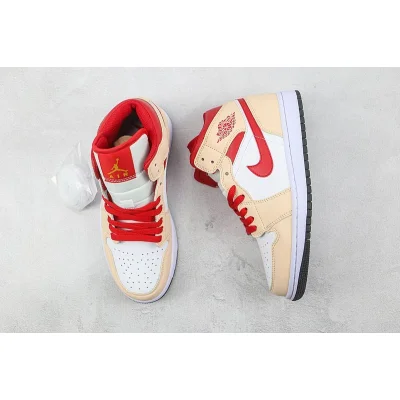 Air Jordan 1 Mid "Light Curry Cardinal (GS)" фото № 6