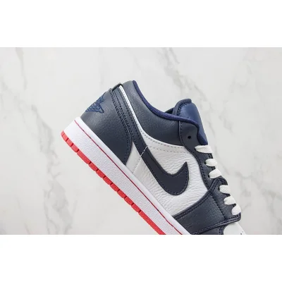 Air Jordan 1 Low "Dark Blue/White/Red Foot" фото № 3