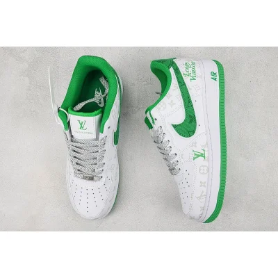Louis Vuitton x Nike Air Force 1 Low "White/Neon Green/Grey" фото № 7
