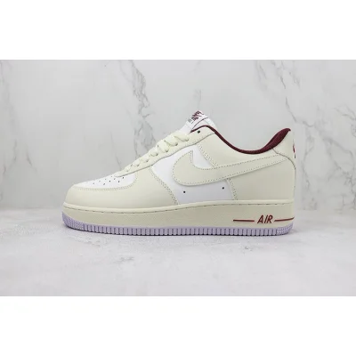 Nike Air Force 1 Low "Cream White/White/Purple/Burugundy" фото № 2