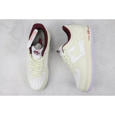 Nike Air Force 1 Low "Cream White/White/Purple/Burugundy" фото № 7