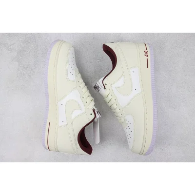 Nike Air Force 1 Low "Cream White/White/Purple/Burugundy" фото № 6