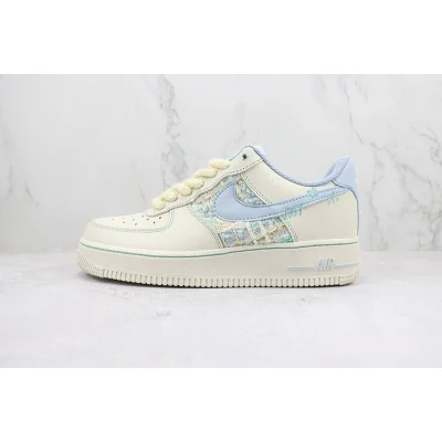 Nike Air Force 1 "Just Do It/Cream White/Blue" фото № 2