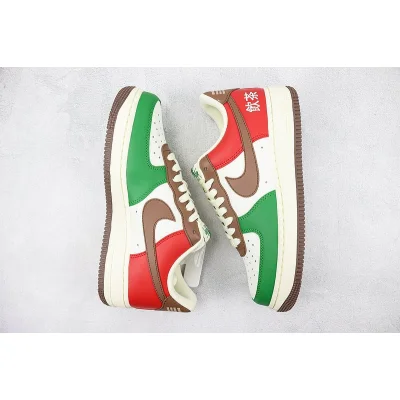 Nike Air Force 1 07 LV8 Low "Green/White/Red" фото № 7
