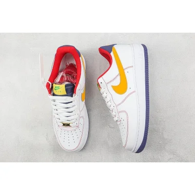 Nike Air Force 1 Low "Navy Blue/White/Orange/Red" фото № 6