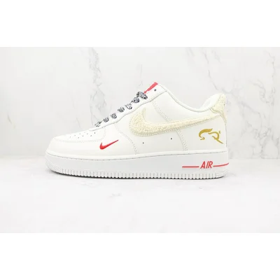 Nike Air Force 1 Low "White/Grey/Red/Gold" фото № 2