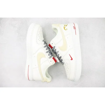 Nike Air Force 1 Low "White/Grey/Red/Gold" фото № 6