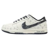 Louis Vuitton x Nike Dunk Low "Core Black/White/Silver Monogram"