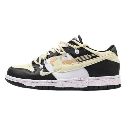 Nike Dunk Low Multi Swoosh "White/Black/Light Yellow"