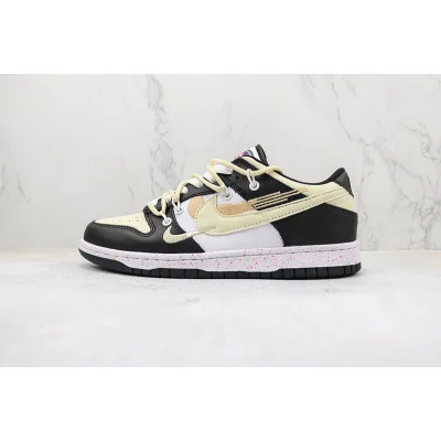 Nike Dunk Low Multi Swoosh "White/Black/Light Yellow" фото № 2