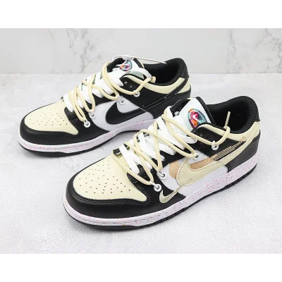 Nike Dunk Low Multi Swoosh "White/Black/Light Yellow" фото № 5