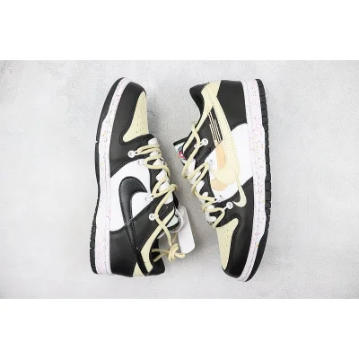 Nike Dunk Low Multi Swoosh "White/Black/Light Yellow" фото № 7