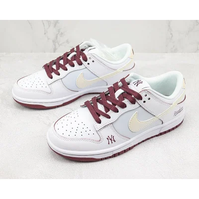 Nike Dunk Low "MLB/White/Wine/Red" фото № 5