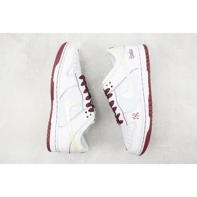 Nike Dunk Low "MLB/White/Wine/Red" фото № 7