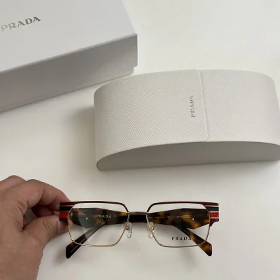 Оправа для очков Prada Rectangle Shaped With Top Colorful Stripes "Brown/Yellow" фото № 2