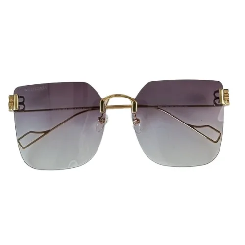 Солнцезащитные очки Balenciaga Large Lenses And Temples Decorated By Logo "Marsala"