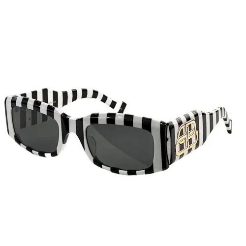 Солнцезащитные очки Balenciaga Big Logo On Temples "Black/White"