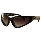 Солнцезащитные очки Balenciaga Big One Side Inscription Temples "Black/Brown"