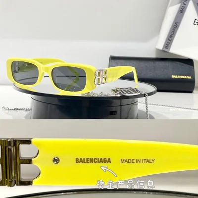 Солнцезащитные очки Balenciaga Rectangle Frame And Two Side Decorated Temples "Yellow" фото № 2