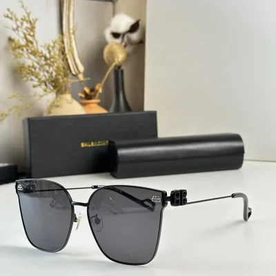 Солнцезащитные очки Balenciaga Thin Temples With Logo "Black" фото № 2