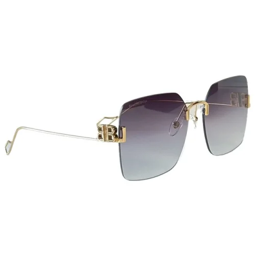 Солнцезащитные очки Balenciaga Rectangle Shape Form And Logo Symbols On Temples "Burgundy/Black"