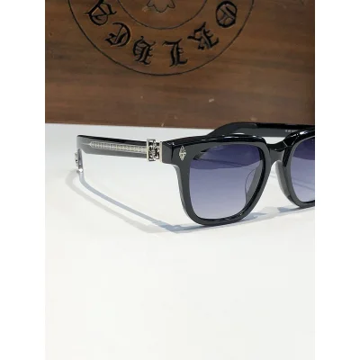 Солнцезащитные очки Chrome Hearts Frame Decorated By Rombs "Black" фото № 4
