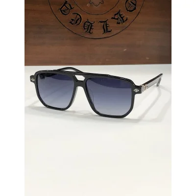 Солнцезащитные очки Chrome Hearts Decorated By Small Logo "Black/Blue" фото № 2