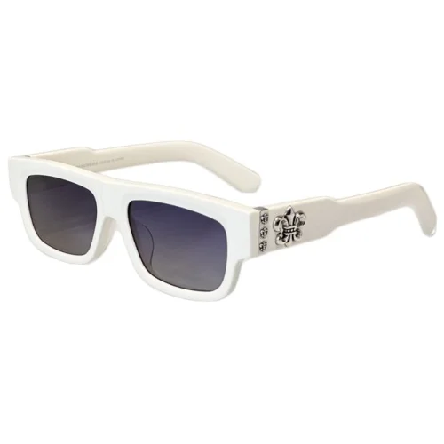 Солнцезащитные очки Chrome Hearts Temples With Big Logo "White"