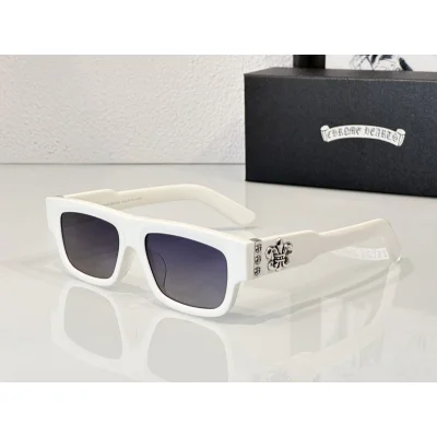 Солнцезащитные очки Chrome Hearts Temples With Big Logo "White" фото № 2