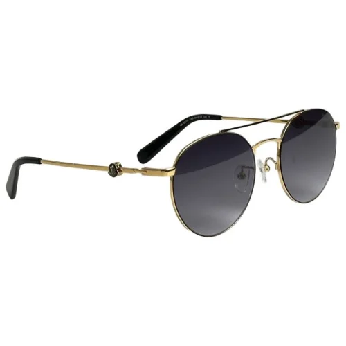Солнцезащитные очки Moncler Rounded Shaped And Thin Frame "Black/Gold"