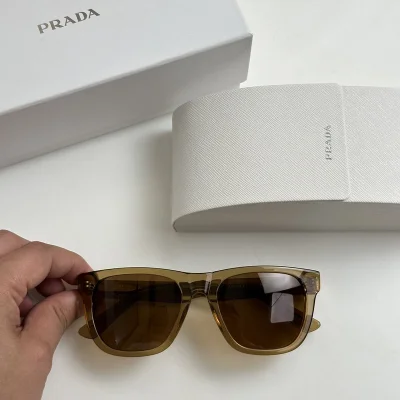 Солнцезащитные очки Prada Big Logo Letters On Frame "Brown" фото № 2