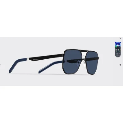 Солнцезащитные очки Prada Small White Logo Inscription "Blue" фото № 4