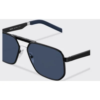 Солнцезащитные очки Prada Small White Logo Inscription "Blue" фото № 5