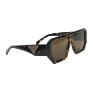 Солнцезащитные очки Prada Hexagon Form Frame With Silver Logo Side "Brown"