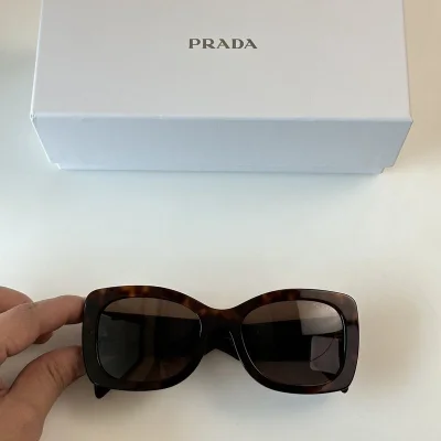Солнцезащитные очки Prada Frame Decorated By Gold Inscription Side "Brown" фото № 2