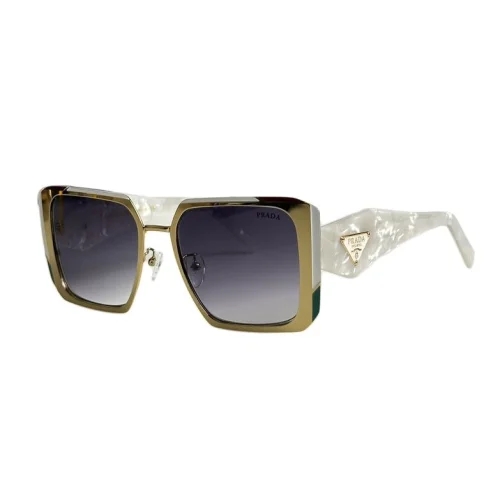 Солнцезащитные очки Prada Wide Lenses Frame With Logo "White"