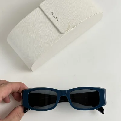 Солнцезащитные очки Prada Rectangle Shaped Narrow Frame "Blue/Black" фото № 2