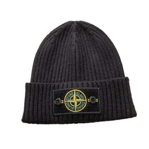 Шапка Stone Island Small Logo With Rivets "Black"
