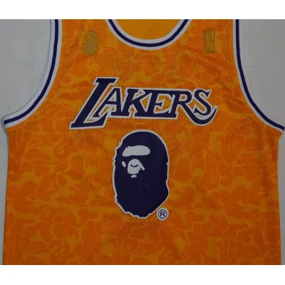 Баскетбольная Джерси A Bathing Ape X Mitchell And Ness Los Angeles Lakers №93 "Orange" фото № 5