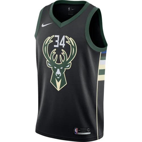 Баскетбольная Джерси Nike Milwaukee Bucks 17-18 №34 Giannis Antetokounmpo "Black"