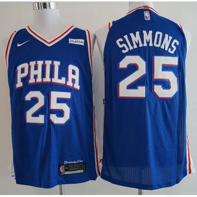 Баскетбольная Джерси Nike Philadelphia 76ers 17-18 №25 Ben Simmons "Blue" фото № 8