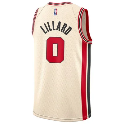 Баскетбольная Джерси Nike Portland Trail Blazers 19-20 №0 Damian Lillard "Beige" фото № 2
