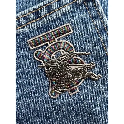 Джинсы Burberry Backside Brown Stripe Horse And Warrior "Blue" фото № 4 Джинсы Burberry Backside Brown Stripe Horse And Warrior "Blue" фото № 4