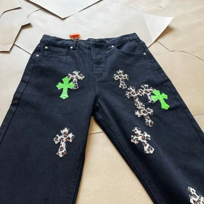 Джинсы Chrome Hearts Green/Cheetah Cross Denim "Black" фото № 6 Джинсы Chrome Hearts Green/Cheetah Cross Denim "Black" фото № 6