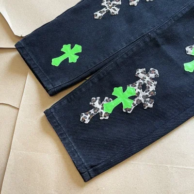 Джинсы Chrome Hearts Green/Cheetah Cross Denim "Black" фото № 5 Джинсы Chrome Hearts Green/Cheetah Cross Denim "Black" фото № 5