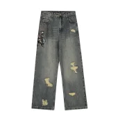 Джинсы Derschutze Distressed "Grey/Patchwork"